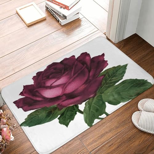 MSHEEFG Burgundy Rose One Perfect Rose Fußmatte Teppichmatte Bodenmatte Eingang Fußmatte Maschinenwaschbar 40 * 60CM MSHEEFG Burgundy Rose One Perfect Rose Fußmatte Teppichmatte Bodenmatte Eingang Fußmatte Maschinenwaschbar 40 * 60CM von MSHEEFG