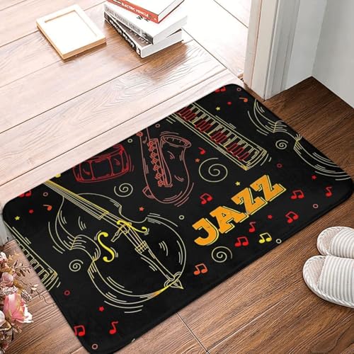 MSHEEFG Die Gitarre Fußmatte Jazz Musik Bad Schlafzimmer Türmatte Gebetsteppich Flanell Waschbar 40x60 cm MSHEEFG Die Gitarre Fußmatte Jazz Musik Bad Schlafzimmer Türmatte Gebetsteppich Flanell Waschbar 40x60 cm von MSHEEFG