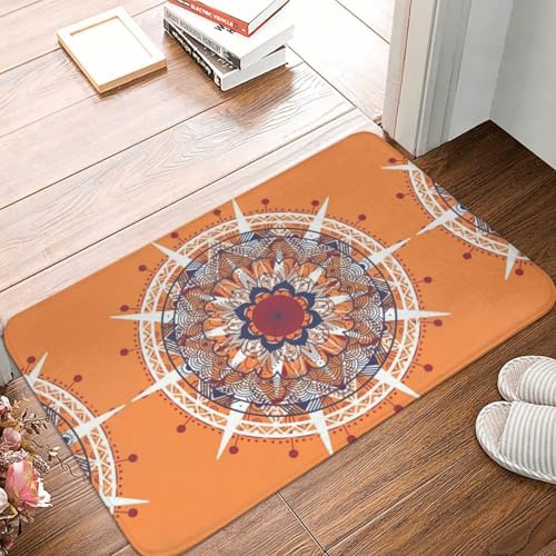 MSHEEFG Erde Mandala Fußmatte Teppich Teppichmatte Polyester rutschfeste Bodenmatte Maschinenwaschbar 40 * 60CM von MSHEEFG