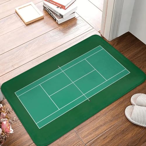 MSHEEFG Erdsicherung Türmatte Tennis Marking Court Fußmatte Teppich Teppichmatte Fußmatte Polyester Anti-Rutsch Staub-Proo Eingang Küche Schlafzimmer Balkon Toilette 40 * 60 cm von MSHEEFG
