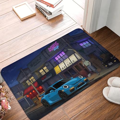 MSHEEFG Fall Anime Manga City Night Kawaii Coole rutschfeste Fußmatte Bodenmatte Langlebiger Teppich für Küche Eingang Zuhause Fußpolstermatten 40 * 60 cm von MSHEEFG