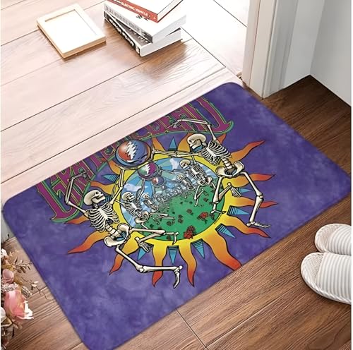 MSHEEFG Grateful Dead Erdsicherung Türmatte, Anti-Rutsch - Isolierung Matte, Fußmatten geeignet für Innen - und Außenwaschbare Eingang Teppich, Eingang Front-Boden - Fett, 40 * 60 cm von MSHEEFG