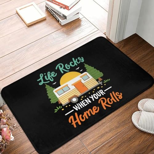 MSHEEFG Like Rocks When Your Home Rolls Fußmatte Teppich Teppichmatte Polyester Maschinenwaschbar 40 * 60CM von MSHEEFG