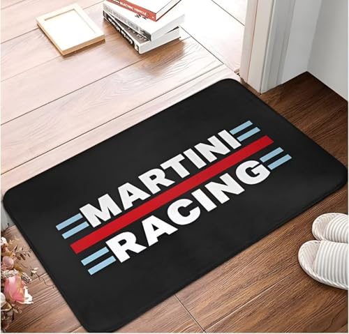 MSHEEFG Martini Racing Fußmatte Innen Außen Eingang Fußmatte Antirutschmatte Sand Kratzer Eingang Küche Balkon Schlafzimmer Polyester 40 * 60 cm von MSHEEFG