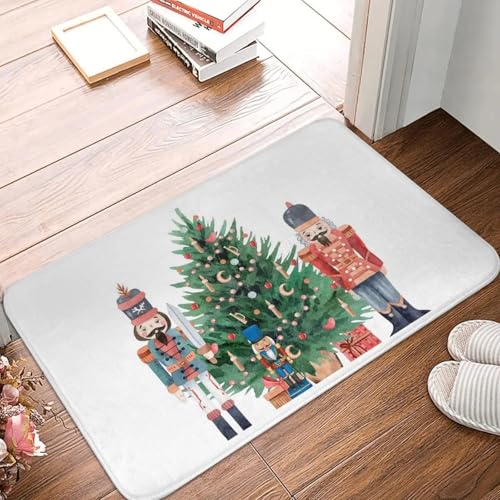 MSHEEFG Merry & Bright Fußmatte, rutschfest, Super Saugfähig, Badezimmer-Fußmatten, Teppiche Für Zuhause, Eingang, Küche, Schlafzimmer, Teppich, Flur, Fußpolster 40 * 60 cm von MSHEEFG