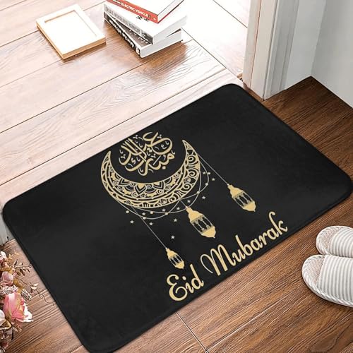 MSHEEFG Muslimischer Ramadan Kareem Islamischer Eid Mubarak Mond Anti-Rutsch-Fußmatte Bodenmatte Kissen Teppich Teppich Küche Eingang Zuhause Fußpolstermatten 40 * 60 cm von MSHEEFG