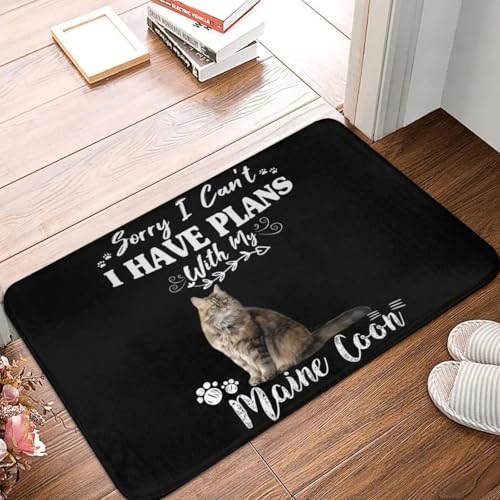 MSHEEFG Niedliche Maine Coon Kätzchen Norwegische Waldkatze Fußmatte Anti-Rutsch-Badematten Home Eingang Teppiche Küche Wohnzimmer Teppich Fußpolster 40 * 60 cm von MSHEEFG
