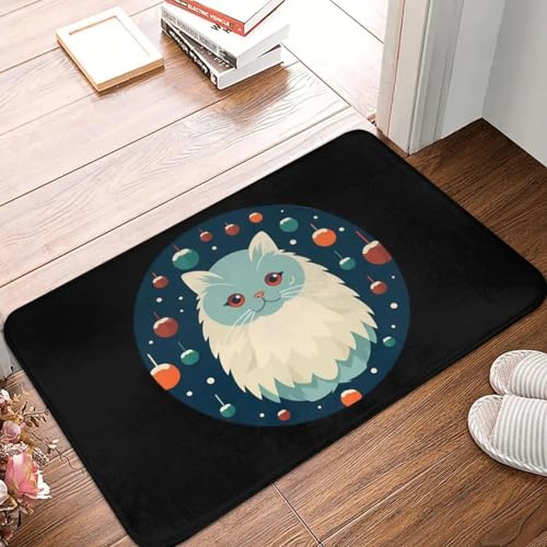 MSHEEFG Persische Katze Weihnachten Ornament, Liebe Katzen Fuß Matte Rutsch Feste Bade Matten Home Eingang Teppiche Küche Wohnzimmer Teppich Outdoor Fuß Polster 40 * 60 cm von MSHEEFG