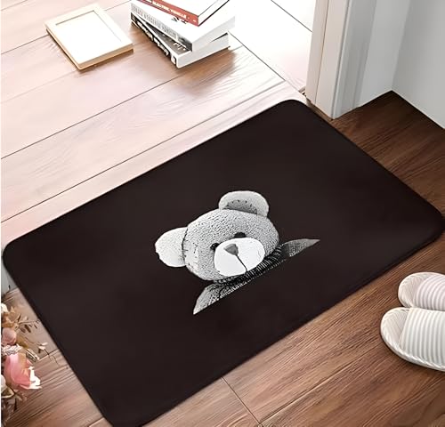 MSHEEFG Teddy Erdsicherung Türmatte, Anti-Rutsch - Isolierung Matte, Fußmatten geeignet für Innen - und Außenwaschbare Eingang Teppich, Eingang Front-Boden - Fett, 40 * 60 cm von MSHEEFG