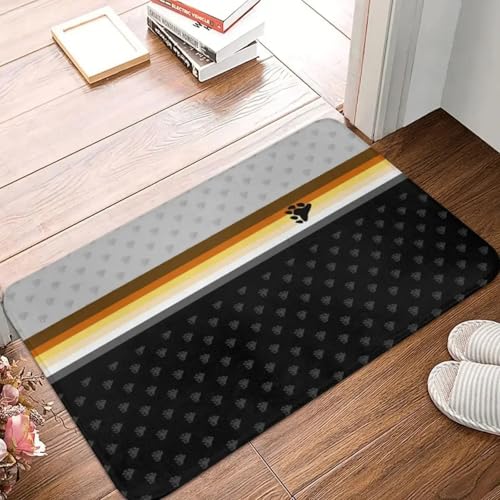 MSHEEFG Türmatte Retro Streifenmuster Teppich Teppichmatte Fußmatte Polyester rutschfest Antiwear Eingang Küche Schlafzimmer Balkon Toilette Waschbarkeit 40 * 60 cm von MSHEEFG