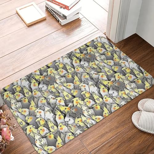 MSHEEFG Türmatte Rutschfester Teppich Fußmatte Badematte Nymphensittiche Galore Balkon Teppich Schlafzimmer Dekorativ Waschbar 40 * 60 cm von MSHEEFG