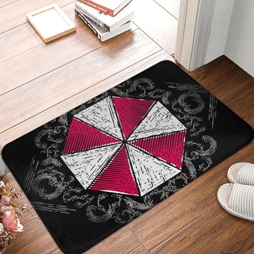 MSHEEFG Türmatte Rutschfester Teppich Regenschirm Corporation Village Art Fußmatte Wohnzimmer Badematte Willkommensdekoration Teppich Waschbar 40 * 60 cm von MSHEEFG