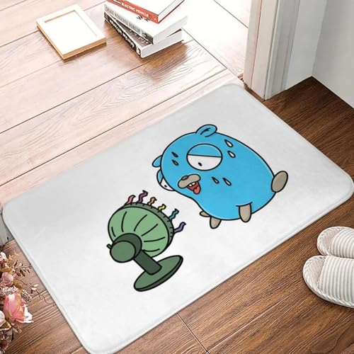 MSHEEFG Türmatte Sweaty Go Gopher Golang rutschfeste Fußmatte Bodenmatte Waschbar Teppich für Küche Eingang Bad Wohnzimmer Fußmatten Waschbarkeit 40 * 60 cm von MSHEEFG