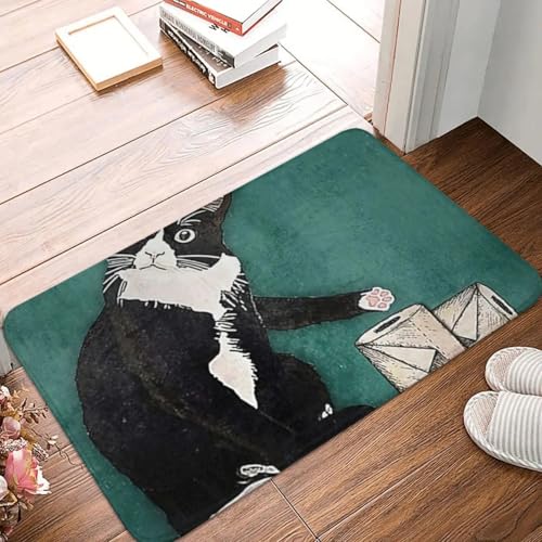MSHEEFG TürmatteYour Butt Servietten My Lady FunnyBath Mat Schwarze Katze Fußmatte Wohnzimmer Teppich Balkon Teppich Home Decoration Waschbar 40 * 60 cm von MSHEEFG