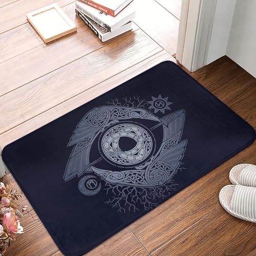 MSHEEFG Vikings Anti-Rutsch-Fußmatte Badematte Odin 'S Eye Flur Teppich Willkommen Türmatte Waschbar 40x60 cm von MSHEEFG