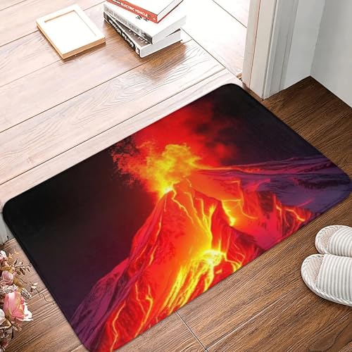 MSHEEFG Vulkan im Schnee rutschfeste Fußmatte Bodenmatte Staubschutz Teppich für Küche Eingang Haus Bad Wohnzimmer Fußmatten 40 * 60 cm von MSHEEFG