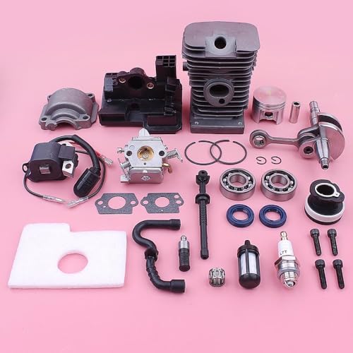 38 mm Zylinder Kurbelwellenzündungsspulenkit for STIHL MS180 018 1130 020 1208 W Kolben Öldichtung Nadelventil -Ansaugkrümmer Gartenteile von MSHOZMD