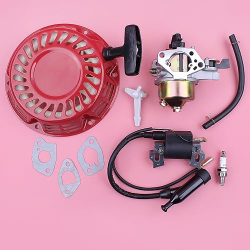 Vergaserzündungsspule for Honda GX160 GX200 5, PS 6, Rückstoß ziehen Starter Dichtung Zündkerze Kit Rasenmäher Motor Teil Gartenteile von MSHOZMD