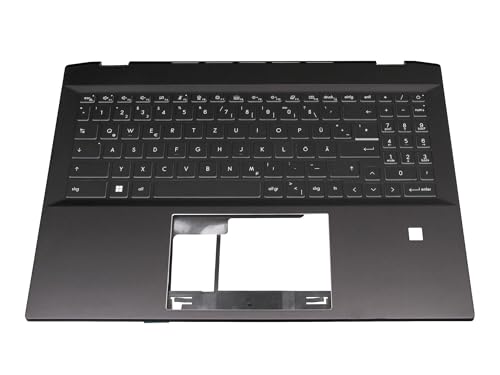 MSI 957-15921E-C06 Original Tastatur inkl. Topcase DE (deutsch) schwarz/schwarz mit Backlight für Summit E16 Flip Evo A12MT/A13MT (MS-1592) von MSI