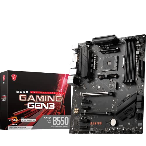 MSI B550 GAMING GEN3 Mainboard ATX, AM4 - AMD Ryzen 5000 bereit - DDR4 Boost 4400+MHz/OC, PCIe 3.0 x16, 1 x M.2 Gen3, 1G LAN von MSI