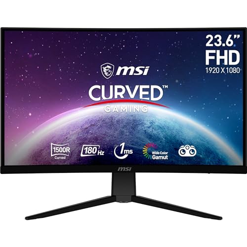 MSI G2422C 23,6 Zoll FHD Curved Gaming Monitor - 1500R 1920 x 1080 VA Panel, 180Hz / 1ms, Adaptive Sync - DP 1.2a, HDMI 2.0b CEC von MSI