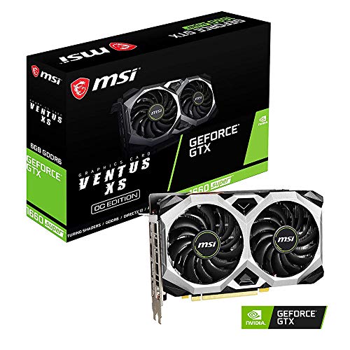 MSI Gaming GeForce GTX 1660 Super 192-bit HDMI/DP 6 GB GDRR6 HDCP Unterstützung DirectX 12 Dual Fan VR Ready OC Grafikkarte (GTX 1660 Super Ventus XS OC) von MSI