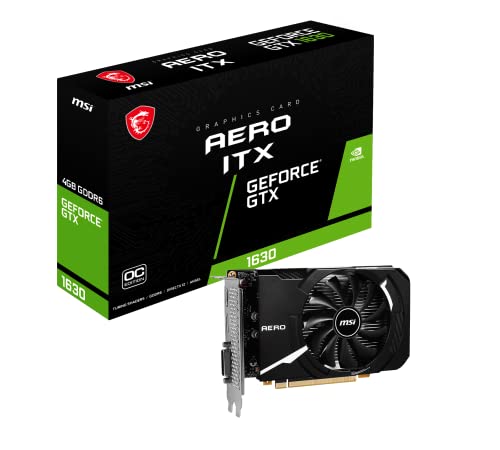 MSI GeForce GTX 1630 AERO ITX 4G OC Grafikkarte - NVIDIA GTX 1630, 4GB GDDR6 Speicher, 64-bit, 12 Gbps von MSI