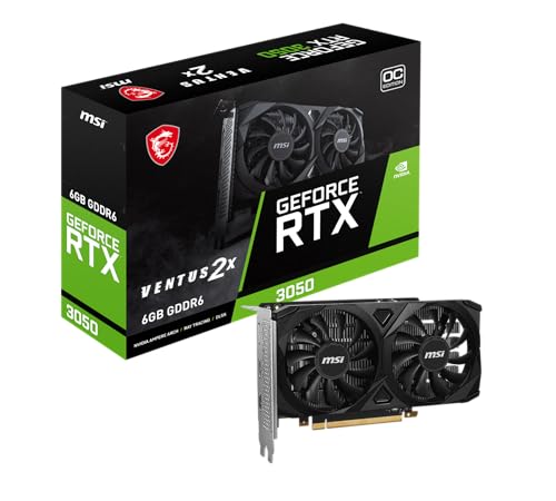 MSI GeForce RTX 3050 Ventus 2X 6G OC - 6GB GDDR6 Speicher, 96-bit, 14 Gbps von MSI