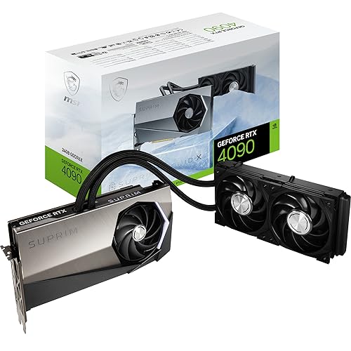 MSI GeForce RTX 4090 SUPRIM LIQUID 24G Grafikkarte - RTX 4090 GPU, 24GB GDDR6X (21Gbps/384-bit), PCIe 4.0 - Wasserkühlung, Gaming & Silent Mode, RGB - HDMI 2.1, DisplayPort 1.4a MSI GeForce RTX 4090 SUPRIM LIQUID 24G Grafikkarte - RTX 4090 GPU, 24GB GDDR6X (21Gbps/384-bit), PCIe 4.0 - Wasserkühlung, Gaming & Silent Mode, RGB - HDMI 2.1, DisplayPort 1.4a von MSI