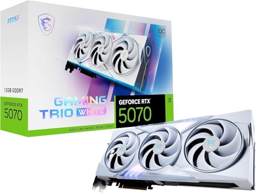 MSI GeForce RTX 5070 12G Gaming Trio OC White - 12GB GDDR7 (28Gbps/192-bit), PCIe 5, Boost: 2542 MHz, HDMI 2.1b, DisplayPort 2.1b von MSI