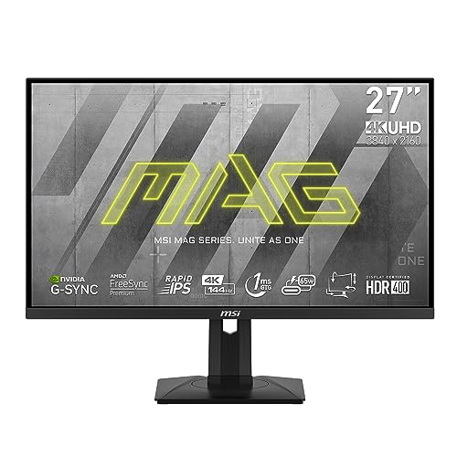 MSI MAG 274UPFDE 27 Zoll 4K Gaming Monitor, UHD (3840x2160), 144 Hz, 1 ms, Rapid IPS Panel, HDR 400, HDMI 2.1, schwarz von MSI