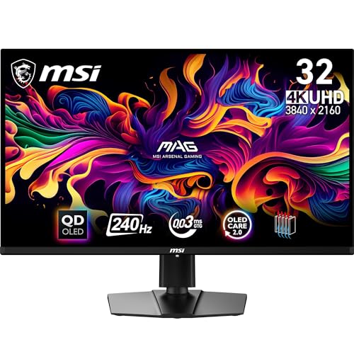 MSI MAG 321UPX QD-OLED 31.5 Zoll 4K UHD Gaming Monitor - 3840 x 2160 Quantum Dot OLED Panel, 240Hz / 0.03ms, 99% DCI-P3, ΔE≤2, DisplayHDR True Black 400 - DP 1.4a, HDMI 2.1, USB Type-C MSI MAG 321UPX QD-OLED 31.5 Zoll 4K UHD Gaming Monitor - 3840 x 2160 Quantum Dot OLED Panel, 240Hz / 0.03ms, 99% DCI-P3, ΔE≤2, DisplayHDR True Black 400 - DP 1.4a, HDMI 2.1, USB Type-C von MSI