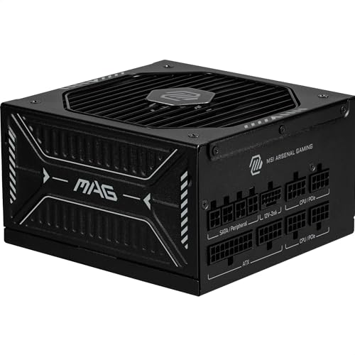 MSI MAG A850GLS PCIE5 Netzteil, 850W, 80 Plus Gold, ATX 3.1, PCIe 5.1 GPU Support, Native 12V-2x6, Zweifarbiger 12V-2x6 Anschluss, ATX PSU, Modulare Kabel MSI MAG A850GLS PCIE5 Netzteil, 850W, 80 Plus Gold, ATX 3.1, PCIe 5.1 GPU Support, Native 12V-2x6, Zweifarbiger 12V-2x6 Anschluss, ATX PSU, Modulare Kabel von MSI