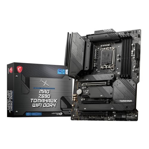 MSI MAG Z690 TOMAHAWK WIFI DDR4 Gaming Mainboard ATX, unterstützt Intel Core Prozessoren 12. Generation, LGA 1700,16 Duet Rail VRM 70A, Memory Boost 5200MHz/OC, 1 x PCIe 5.0 x16, 3 x M.2 Gen4, Wi-Fi 6 von MSI