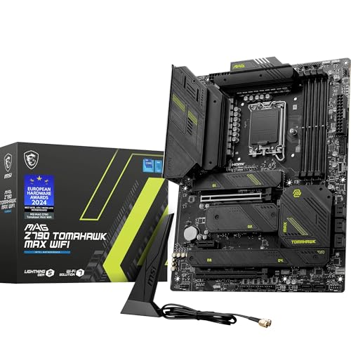 MSI MAG Z790 Tomahawk MAX WiFi Mainboard, ATX - Unterstützt Intel Core Prozessoren der 12., 13. & 14. Generation, LGA 1700, DDR5 7800+MHz/OC, 1 x PCIe 5.0 x16, 1 x M.2 Gen5, 2.5G LAN, Wi-Fi 7 MSI MAG Z790 Tomahawk MAX WiFi Mainboard, ATX - Unterstützt Intel Core Prozessoren der 12., 13. & 14. Generation, LGA 1700, DDR5 7800+MHz/OC, 1 x PCIe 5.0 x16, 1 x M.2 Gen5, 2.5G LAN, Wi-Fi 7 von MSI