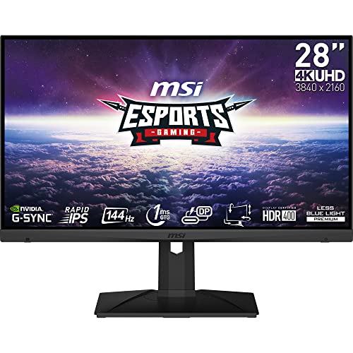 MSI MAG281URFDE 28 Zoll 4K Gaming Monitor, UHD (3840x2160), 144 Hz, 1 ms, Rapid IPS Panel, HDR400, schwarz von MSI