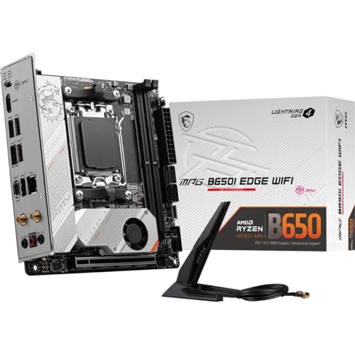 MSI MPG B650I Edge WiFi Gaming Motherboard (AMD AM5, Mini-ITX, DDR5, PCIe 4.0, M.2, SATA 6Gb/s, USB 3.2 Gen 2, HDMI, Wi-Fi 6E, AMD Ryzen 7000 Series Desktop Prozessoren) von MSI