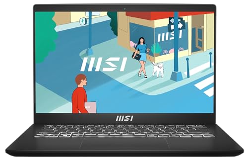 MSI Modern 14 Business Laptop, 35,7 cm (14,0") FHD, Intel Core i5 1235U, 16 GB DDR4 RAM, 512 GB SSD, Intel UHD-Grafik, Windows 11 Home, QWERTZ Tastatur, schwarz, C12MO-1206 von MSI