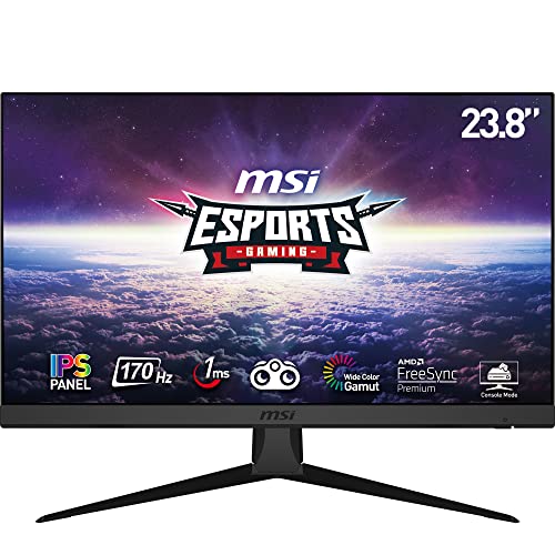 MSI Optix G2412DE 24 Zoll Full HD Gaming Monitor, FHD (1920x1080), 170 Hz, 1 ms, IPS Panel, AMD Freesync Premium, schwarz von MSI