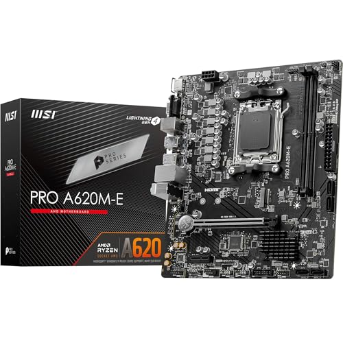 MSI PRO A620M-E Mainboard Micro-ATX - Unterstützt AMD Ryzen 7000 Series Prozessoren, AM5 - DDR5 Memory Boost 6400+MHz/OC, 1 x PCIe 4.0 x16, 1 x M.2 Gen4 MSI PRO A620M-E Mainboard Micro-ATX - Unterstützt AMD Ryzen 7000 Series Prozessoren, AM5 - DDR5 Memory Boost 6400+MHz/OC, 1 x PCIe 4.0 x16, 1 x M.2 Gen4 von MSI