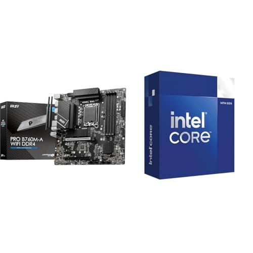 MSI PRO B760M-A WiFi DDR4 Mainboard Micro-ATX - Unterstützt Intel Core Prozessoren der 12. + Intel® Core™ i5 Desktop-Prozessor 14400 10 Kerne von MSI