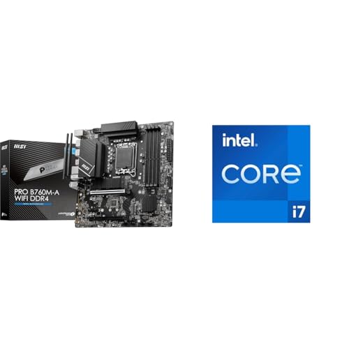 MSI PRO B760M-A WiFi DDR4 Mainboard Micro-ATX - Unterstützt Intel Core Prozessoren der 12. + Intel® Core™ i7-14700KF Desktop Processor 20 cores von MSI