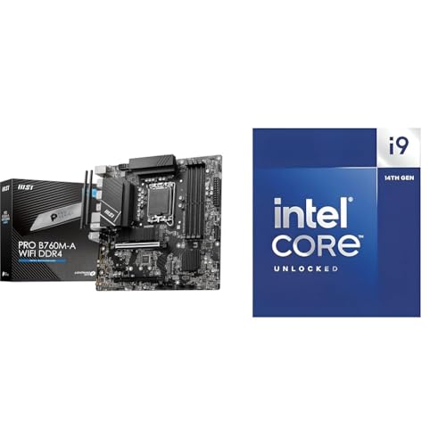 MSI PRO B760M-A WiFi DDR4 Mainboard Micro-ATX - Unterstützt Intel Core Prozessoren der 12. + Intel® Core™ i9-14900K Desktop Processor 24 cores von MSI