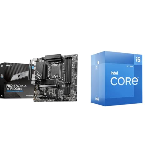 MSI PRO B760M-A WiFi DDR4 Mainboard Micro-ATX - Unterstützt Intel Core Prozessoren der 12. + Intel Core i5-12400 12. Generation Desktop Prozessor MSI PRO B760M-A WiFi DDR4 Mainboard Micro-ATX - Unterstützt Intel Core Prozessoren der 12. + Intel Core i5-12400 12. Generation Desktop Prozessor von MSI