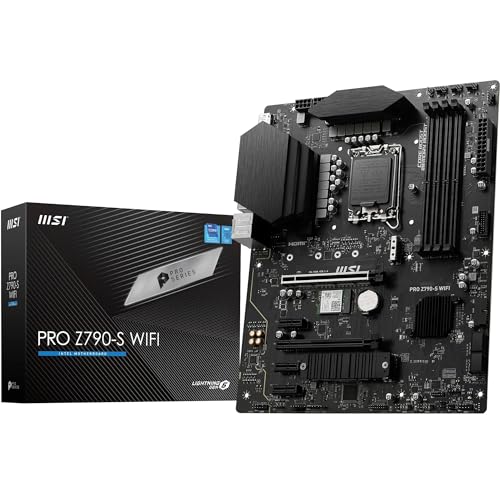 MSI PRO Z790-S WiFi Motherboard, ATX - Unterstützt Intel Core Prozessoren der 12. und 13. Generation, LGA 1700 - DDR5 Memory Boost 6600+MHz/OC, PCIe 5.0 x16 Slot, M.2 Gen4 Slots, Wi-Fi 6E, 2.5G LAN von MSI