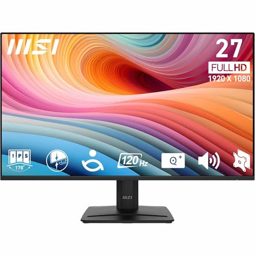 MSI Pro MP275 E2 Desktop-Monitor 27 Zoll Full HD IPS Panel 1920 x 1080, randlos, 120 Hz, Augenfreundlich, Built-in Speakers, Tilt-Adjustable - HDMI 2.0, DP (1.2a), D-Sub (VGA) von MSI