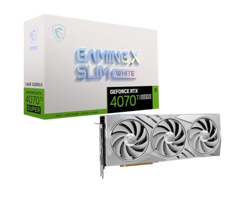 MSI GeForce RTX 4070 Ti SUPER 16G GAMING X SLIM WHITE Grafikkarte - RTX 4070 Ti GPU, 16GB GDDR6X (21Gbps/256-bit), PCIe 4.0, TRI FROZR 3, HDMI 2.1, DisplayPort 1.4a von MSI