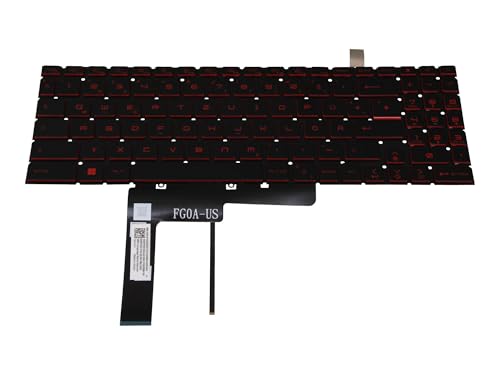 MSI S1N-3EDE2-73-D10 Original Tastatur DE (deutsch) schwarz mit Backlight (Backlight rot) für GF76 11UDK/11UC (MS-17L2), Katana 11UD/11UDK (MS-17L2), Sword 17 A11UC (MS-17L1) von MSI