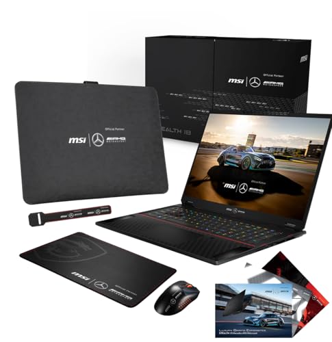 MSI Stealth 18 MercedesAMG A1VHG-068FR: Core Ultra 9 185H - 32GB DDR5 - SSD 2TB - NVIDIA RTX4080 12GB - 18 UHD 4K Miniled 120Hz - Windows 11 Familie - AMG Zubehörpaket inklusive von MSI