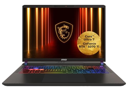 MSI Vector 16 HX AI Gaming-Laptop, 16" QHD+ 240 Hz Display, Intel® Core™ Ultra 7 255HX, NVIDIA GeForce RTX 5070 Ti, 16 GB RAM, 1 TB SSD, Windows 11 Home, QWERTZ Tastatur, Cosmos Grau, A2XWHG-264 von MSI